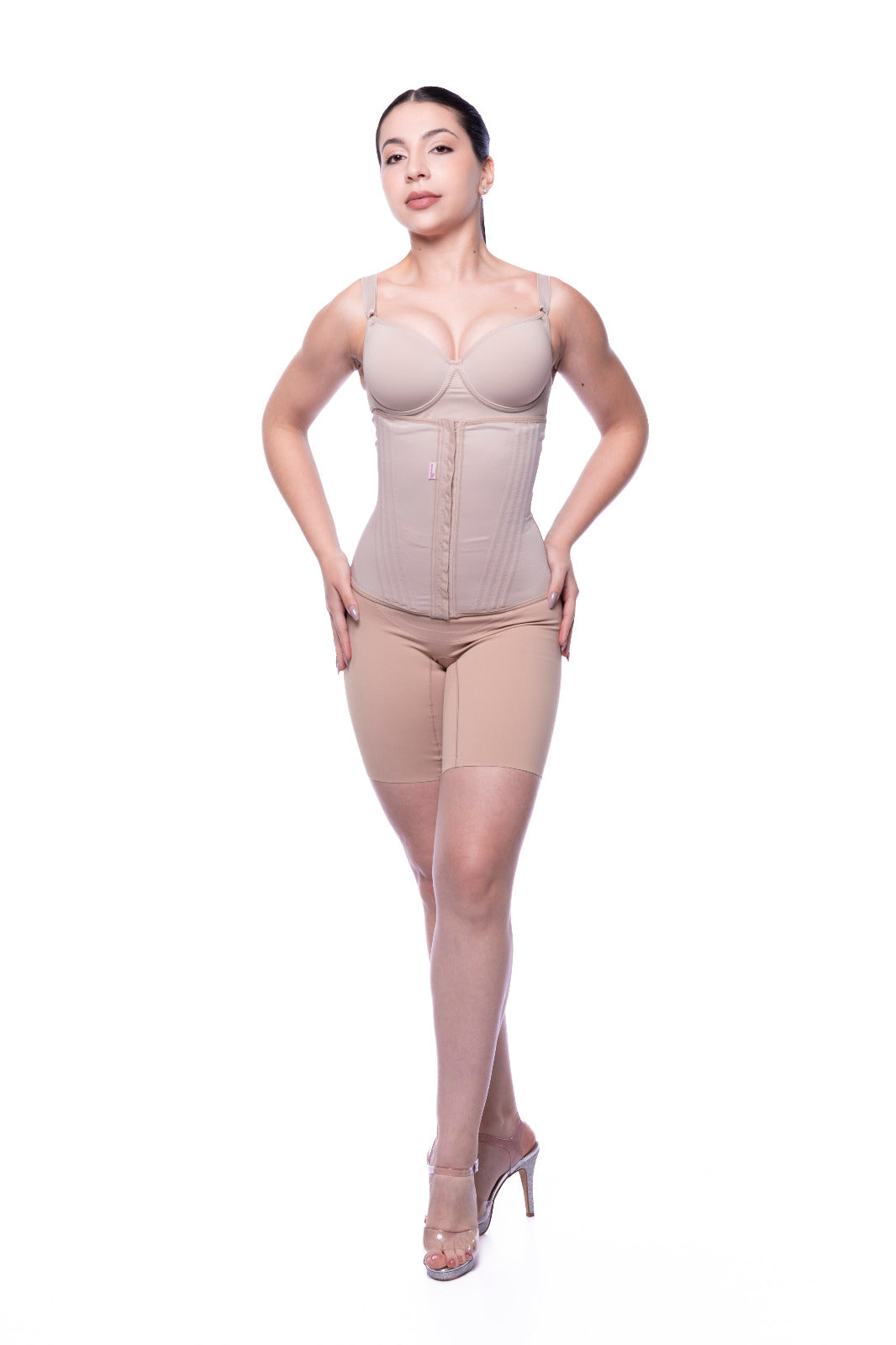 Faixa abdominal, compressão média, 12 barbatanas